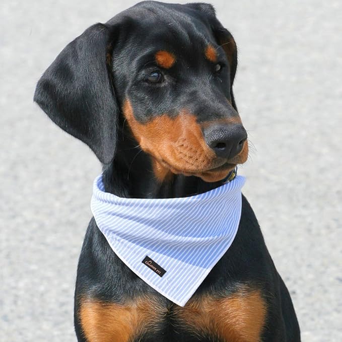 ARING PET Summer Dog Bandana-Cute Blue Dog Bandanas, Comfortable Pet Scarf Dogs Triangle Bibs for Small to Large Boy Girl Dogs and Cats
