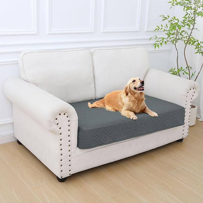 hyha Waterproof Dog Blanket, Soft Dog Bed Cover Pet Blankets, Waterproof Sofa Couch Cover for Dogs Washable, Reversible Pet Couch Covers for Sofa Furniture (30x53 Inch, Dark Grey/Dark Grey)