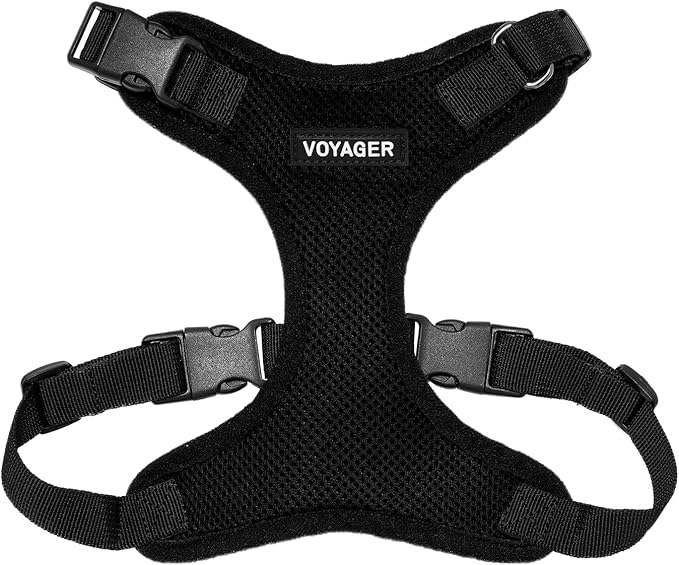 Voyager Step-in Pet Harness - All Weather Mesh, Adjustable Step in Harness for Cats and Dogs by Best Pet Supplies - Black, XL