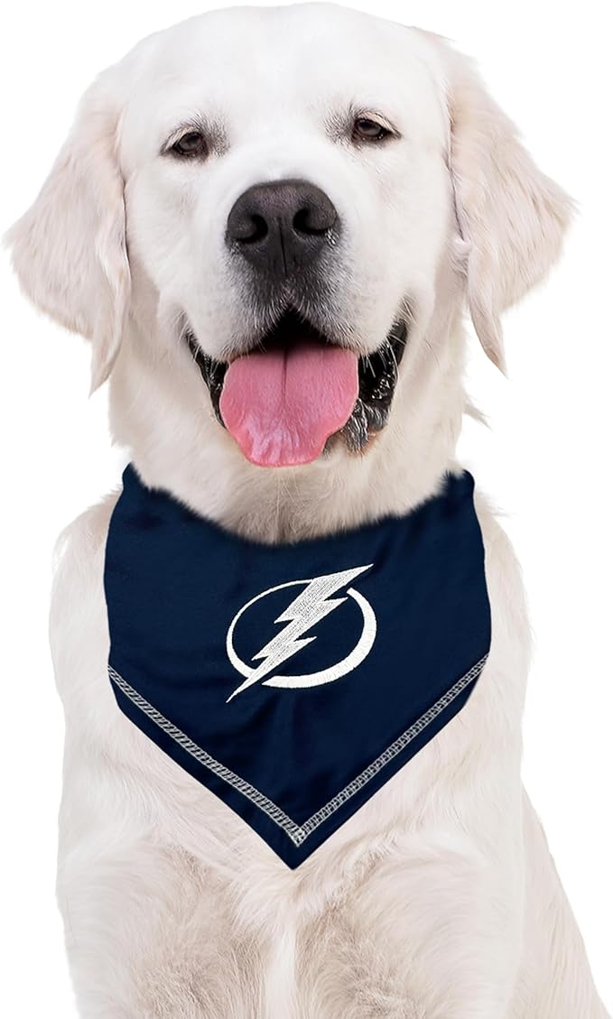 Pets First NHL Tampa Bay Lightning TIE Bandana, Size Large/X-Large. Dog Bandana Scarf Bib for Pet Cat Dog. The Ultimate Game-Day, Party Bandana