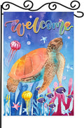 Welcome To Undersea World Garden Flag,Seasonal Outdoor Flag,Welcome Sea Turtle Garden Flag,Vertical Double Side 12x18 Inch