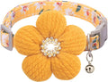 Small Dog Collar with Flower, Puppy Collar for Girl Dog Collars for Small Dogs Cute Dog Collar with Bell, Adjustable Length