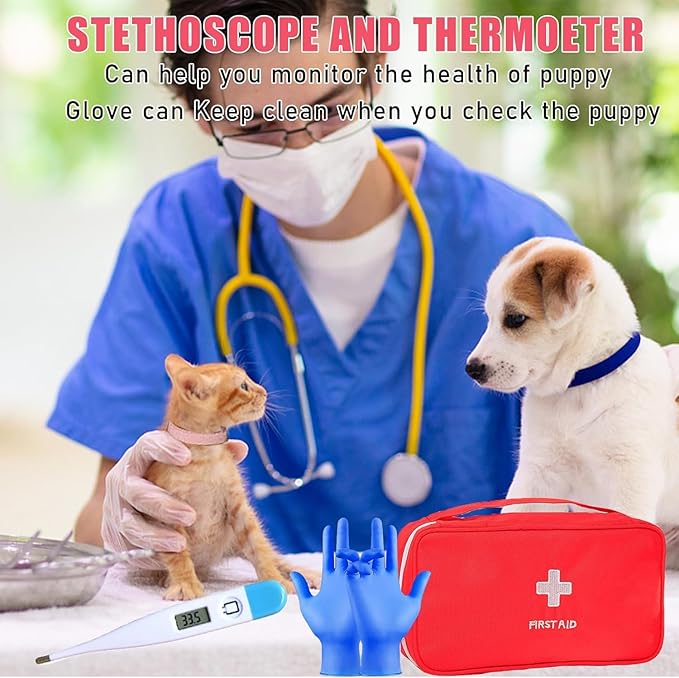 kewen Puppy Kitten Whelping Supplies, Whelping kit for Puppies Birth,Kitten Supplies,Dog Supplies,Puppy kit,Kitten Bottle Feeding kit for New Born Puppy Supplies and Kitten (with 32" Whelping Pen)