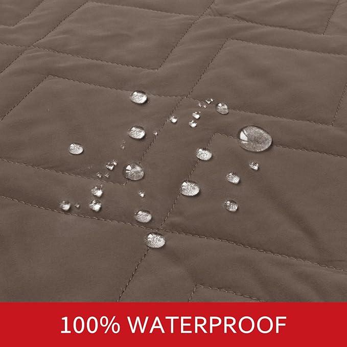 Moonsea Waterproof Blanket Dog Bed Cover with Non-Skid Bottom, Couch Cover for Dogs, Mattress Protector Furniture Protector, Bed Couch Sofa(52" X 82"), Chocolate