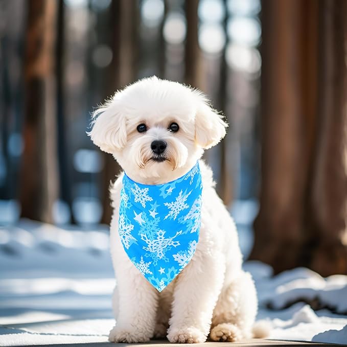 30 Pcs Winter Dog Bandanas Bulk Stitch Dog Bandanas for Small Medium Large Dogs Breed Scarves Grooming M