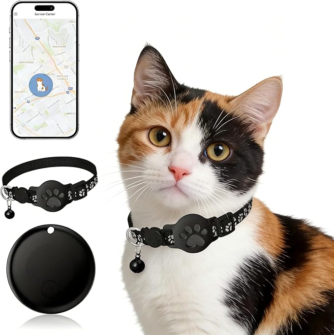 Pet Tracker,GPS Collar for Cats (Android Only) Smart tag,Waterproof Compatible with Google Find My,No Monthly Fee,Advanced Tracking Solution Smart Collar for Pet Safety Ideal Small Large Cats