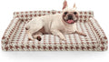 FURTIME Orthopedic Dog Bed Medium Size Dog, Medium Washable Memory Foam Pet Couch Bed with Removable Washable Cover, Non-Slip Bottom with Bolster Sides, Brown