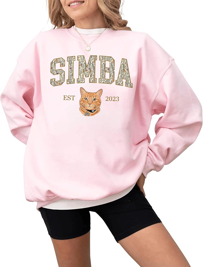 Custom Pet Sweatshirts with Photo and Name, Personalized Dog Sweatshirt, Gifts for Dog Mom, Dad