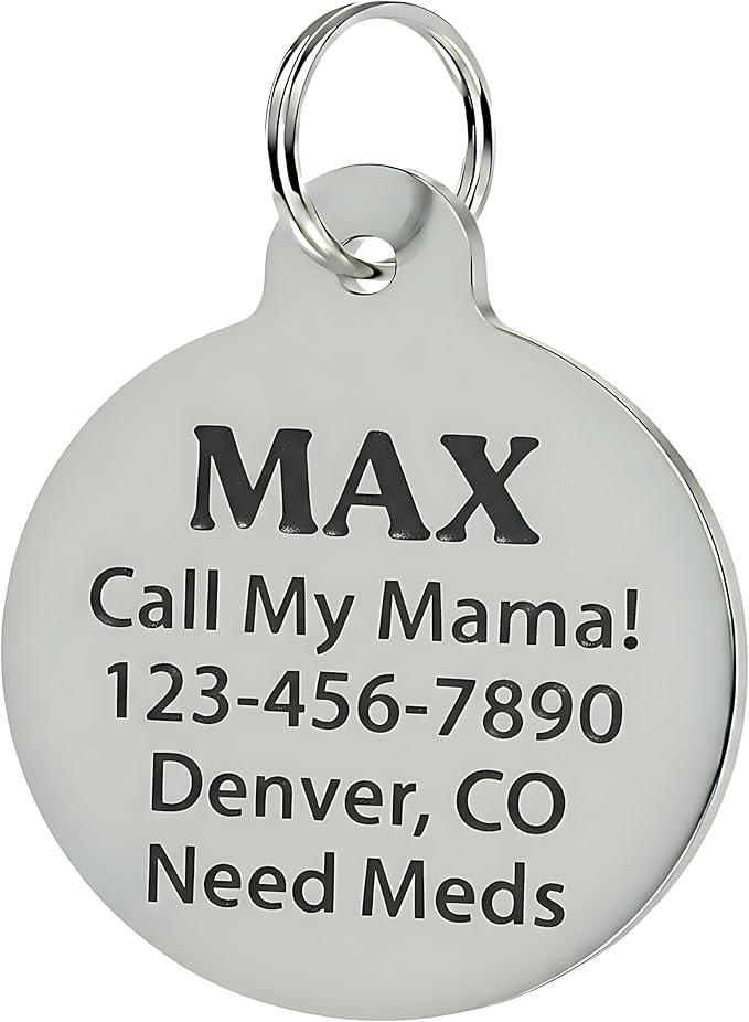 Bad Tags Personalized Dog and Cat ID Tags in 25+ Designs and 2 Sizes - 5 Lines of Custom Engraved Text - Funny Cute Personalized Pet Tags (Ask Me About My Butthole - Black, Small (1 inch))