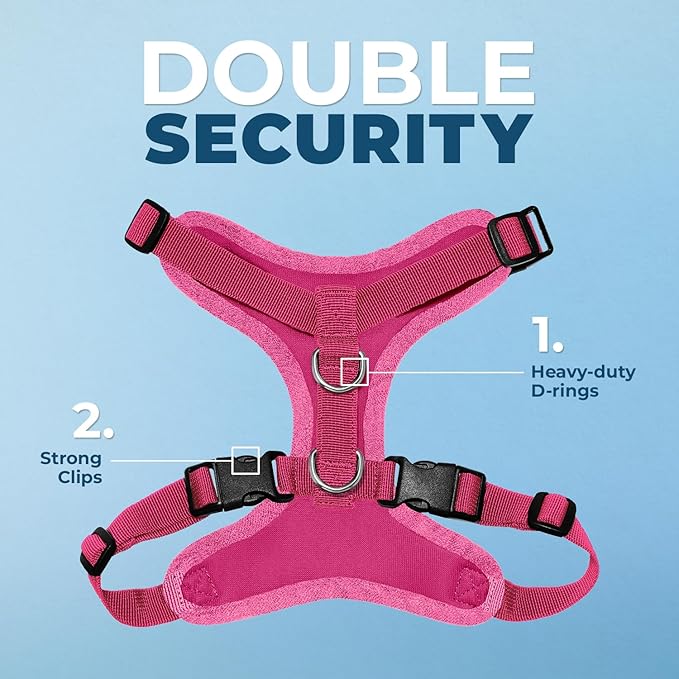 Voyager Step-in Pet Harness - All Weather Mesh, Adjustable Step in Harness for Cats and Dogs by Best Pet Supplies - Fuchsia, L