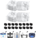 Veken Cat Water Fountain Filters, 16 Pack Replacement Filters & 16 Pack Replacement Pre-Filter Sponges Set for 50oz, 84oz, 95oz or 108oz Automatic Pet Fountain Dog Water Dispenser