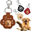 Eunigem Personalized Pet Memorial Gifts for Dogs Cats-Custom Dog Hair Keychain Paw Keychains for Dog Fur-Shaped Leather Keychain,Remembrance Accessory Pet Hair Keepsake for Bag or Key (Color-10)