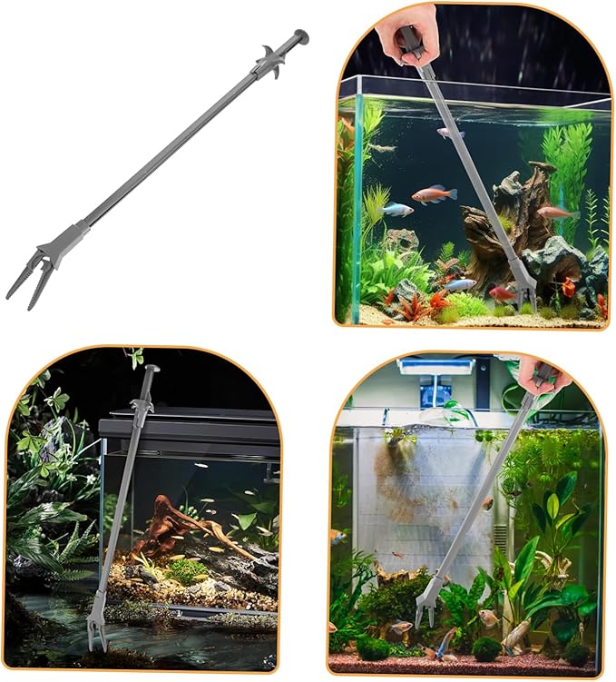 IMIKEYA Long Aquarium Tongs - 20 Inch Plastic Tweezers for Easy Plant Maintenance and Fish Feeding - Ideal Aquarium Grabber Tool for Freshwater and Saltwater Tanks