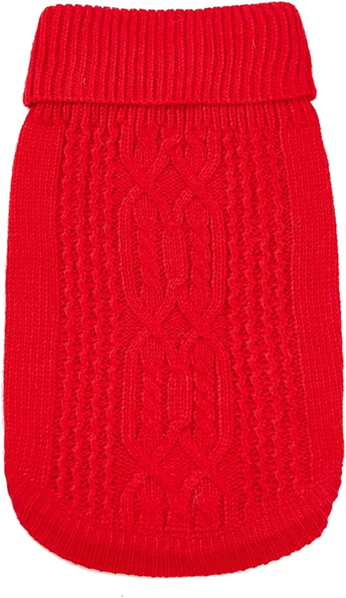 Stretchy Cat Sweater - 17 Colors & 6 Sizes | Snug Winter-Ready Knit for Boy/Girl Cats & Kittens(Red, Large)