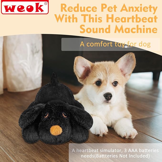Puppy Heartbeat Toy for Separation Anxiety Relief, Heartbeat Stuffed Animal Anxiety Calming Behavioral Aid Plush Toy for Dogs Cats Pets