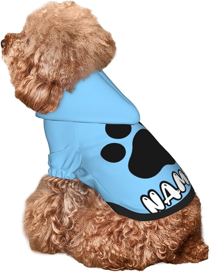 Custom Dog Hoodie Soft Add Your Own Personalized Photo Text Name Logo Dog Clothes for Puppy Sweatshirt Hooded for Small Medium Large Dogs Girl/Boy Cats lightblue