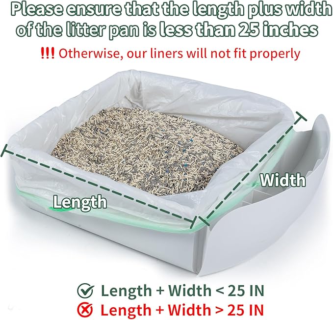 ANWA 40 Count Cat Litter Box Liners for Automatic Cat Litter Box and Litter Box Robot 4/5, Heavy-Duty, Extra Thick