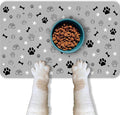 Dog Food Mat for Pet Cat Food Mat, Gray Absorbent Quick Dry Dog Bowl Mats for Food and Water, Non-Slip Cat Pet Feeding Mats for Floor Placemats 12"x20"