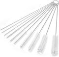 CiaraQ Bottle Cleaning Brushes, 9.8 Inch Nylon Tube Brush Set, Cleaner for Narrow Neck Bottles Cups with Hook, Set of 10pcs