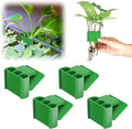 4 Pk Upgraded Aquarium Plant Holder, 3-Hole Hanging Plant Holder with Clip, Suitable for Fish Tank Potting, Aquarium Decoration, Green