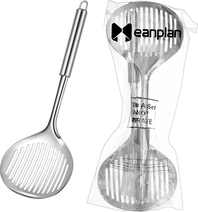 Meanplan 2 Pcs Cat Metal Litter Scoop Litter Scoop, Cat Accessories Scooper Stainless Steel Kitty Poop Sifting Cleaning for Litter Box, Metal Poop Sifter Pet Supplies