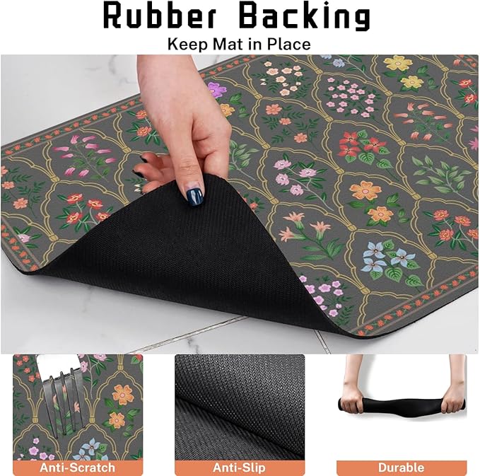 Absorbent Pet Dog Bowl Mat for Food and Water, Pet Cat Food Feeding Mat with Non Slip Rubber Backing, Dog Food Mats for Floors Waterproof, 12"x20"