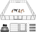Dog Playpen Outdoor Extra Wide 32 Piece Panels Heavy Duty Dog Fence 40" Height Anti-Rust with Doors Portable for RV Camping Yard, Total 84FT, 561 Sq.ft, Snowy Black