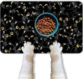 Cat Food Mat for Pet Dog Food Mat, Black Cat Absorbent Quick Dry Dog Bowl Mats for Food and Water, Non-Slip Cat Pet Feeding Mats for Floor Placemats 12"x20"