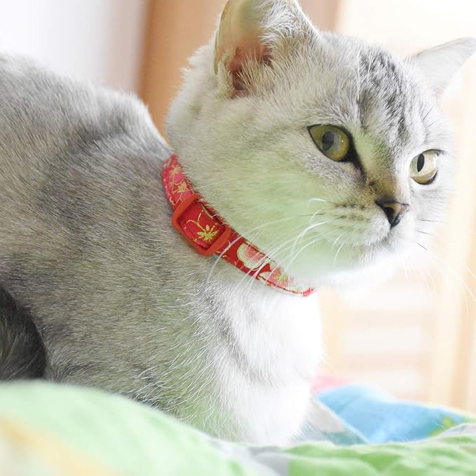 Breakaway Cat Collars with Bell, Set of 3, Durable & Safe Cute Kitten Collars Safety Adjustable Kitty Collar for Cat Puppy 7.5-11in (Purple,Red,Blue1)