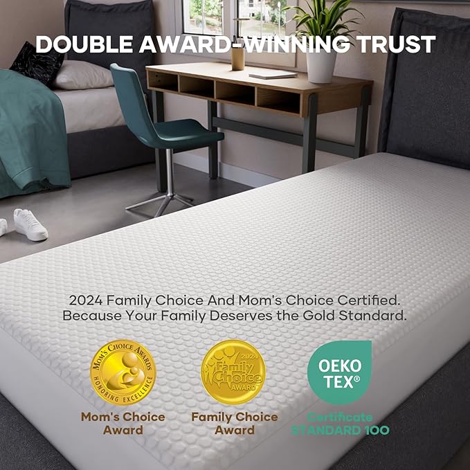 OhGeni 100% Waterproof Mattress Protector,Twin XL Size Mattress Soft Pad,Pet Hair & Bedwetting Resistant,Cooling Fitted Sheets,Washable Bed Cover,Non-Slip Deep Pocket,Noiseless for College Dorm Rooms