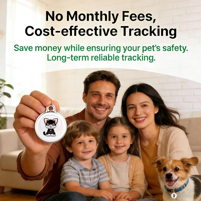 Smart GPS Tracker for Dogs|mini Easy to use Cat GPS Tracker|Waterproof and Drop-Proof|Real-time Positioning Smart Alarm pet Tracker|Extra Long Battery Life of 365 Day|No Subscription (Android & iOS)