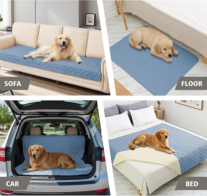 Ameritex Pet Bed Cover Dog Bed Blanket for Sofa and Furniture Waterproof New Pattern Design (68x82 Inch, Light Blue)