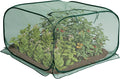 35" x 35" x 27.5" Pop Up Mesh Plant Cover, Foldable Plant Protector Mesh Plant Enclosure, Garden Net Cage Guard Cover with 4 Ground Stakes for Protecting Plant Vegetable Fruit from Birds Insects