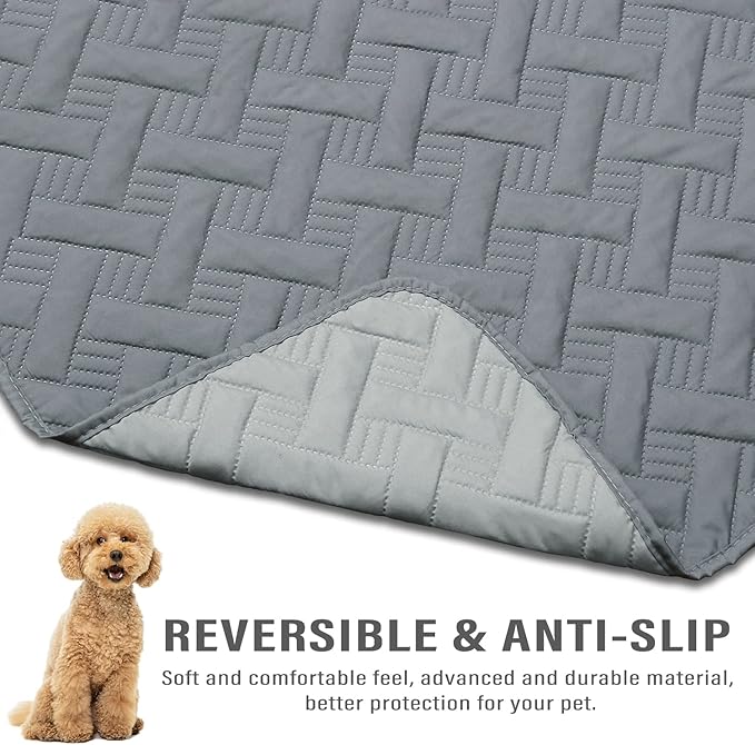 BOCTOPUG Dog Bed Cover for Pets - Blankets Rug Pads for Couch Protection Waterproof Bed Covers Dog Blanket Furniture Protector Reusable Changing Pad (Dark Grey+Light Grey, 20"x30")
