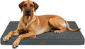 Flat Extra Large Dog Bed, Jumbo Waterproof Dog Bed for Large Dogs, Orthopedic Egg Crate Foam Pet Mat with Removable Washable Cover, Gray