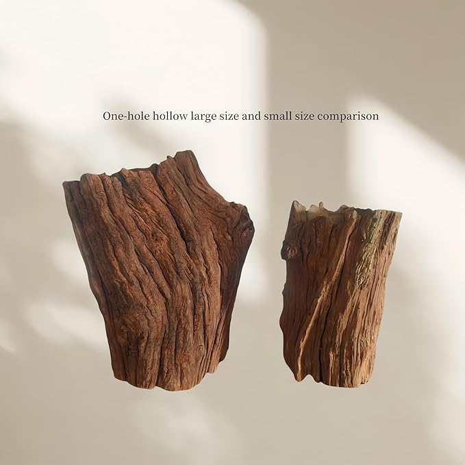 Betta Wood Tunnel Tube,Betta Fish Toys Hideout for Aquarium Fish Tank Decorations-Reptile Hide-Snake Hide-Cave for Turtle Habitat Shelter for Crayfish Shrimp and Other Aquatic Pets 4.3-5.5"