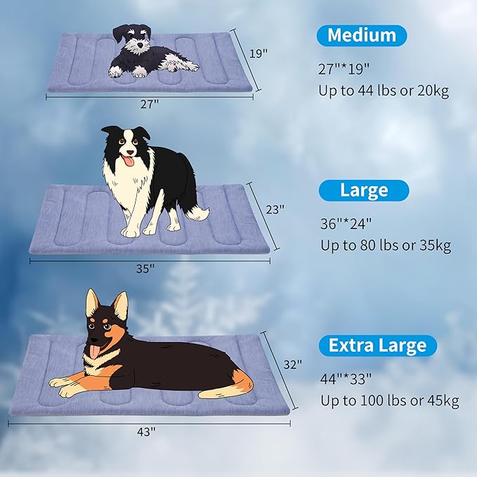 Cooling Mat for Large Dogs - Double-Sided Waterproof & Cool, Q-MAX>0.47, Portable Dog Cooling Mat for Summer. (L (36''x23'')