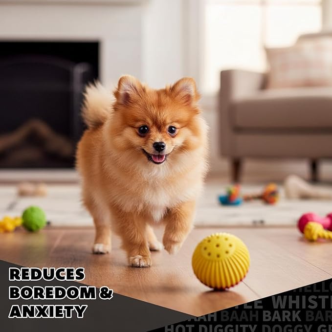 Pet Qwerks Animal Sounds Babble Ball - Chew Dog Toy - Small