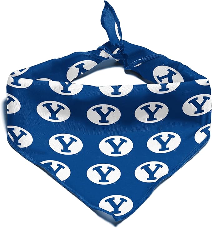 BYU Cougars Officially Licensed Bandana for Dogs and Cats | Fits Pets Great Gift Idea | Easy-to-Tie (Small, 13")