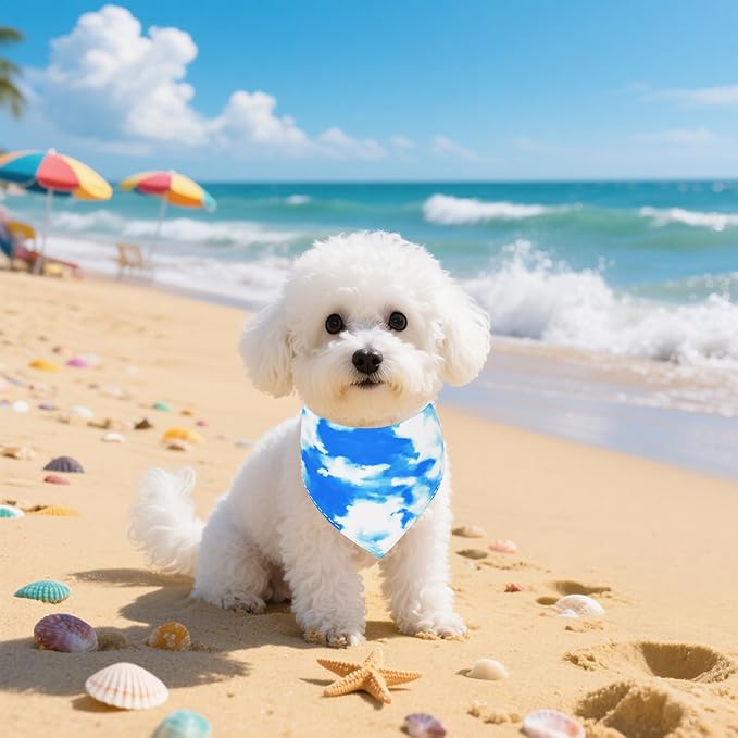30 Pcs Tie Dye Dog Bandanas for Small Dogs Stitch Dog Bandana Bulk Reversible Print One Side Polyester Puppy Scarves Party Grooming S