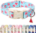 Adjustable Summer Dog Collar, Cute Watermelon Dog Collars for Large Dogs, Lightweight Quick-Release Buckle Collar for Boy&Girl Dogs L