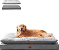 2-Pack Waterproof Dog Bed Large Size Dogs, Plush Cushion & Orthopedic Egg-Crate Foam Mattress for Senior Dogs, Washable Dog Crate Bed with Removable Cover, Dark Grey
