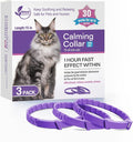 3 Pack Calming Collar Efficient Relieve Reduce Anxiety Stress Pheromones Calm Relaxing Comfortable Breakaway Collars Adjustable for Small, Medium Large Cat, Kittens