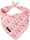 ARING PET Valentine's Day Dog Bandana, Cute Pink Bow Pet Bandanas Scarf Triangle Bibs Handkerchief for Puppy Small Medium Large Boy Girl Dogs-S