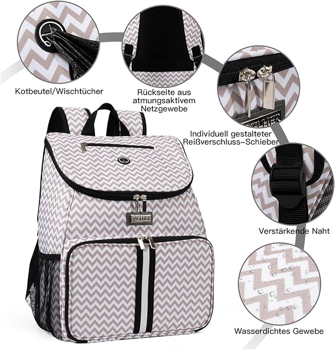 BAGLHER丨Dog Travel Bag, Airline Approved Pet Supplies Backpack, Dog Travel Backpack with 2 Silicone Collapsible Bowls and 2 Food Baskets