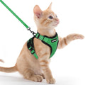rabbitgoo Cat Harness and Leash for Walking, Escape Proof Soft Adjustable Vest Harnesses for Cats, Easy Control Breathable Reflective Strips Jacket, Grass Green, XXS