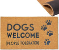 Assaoy Dogs Welcome People Tolerated Doormat Dog Welcome Funny Door Mats Outside Coir Doormat for Home Entrance,Front Floor Rubber Mat Indoor Outdoor Christmas mats Heavy Duty Backing Patio 30”x18 in