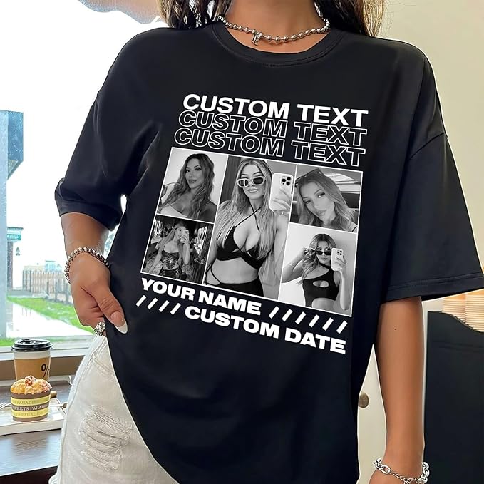 NAZENTI Custom Bootleg Rap Tee, Custom T-Shirts with Picture, Retro Custom Bootleg, Valentine's Gifts for Him Her
