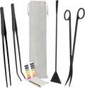 6 in 1 Aquascaping Tool Kit with PH Tester, Black Steel Aquatic Landscaping Equipment Perfect to Create A Stunning Underwater Scape for Fish Tank