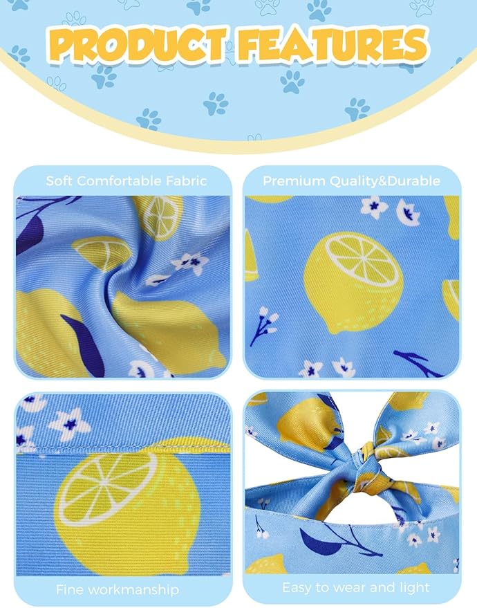 Luxury Double-Layer Dog Birthday Bandana – Handmade, Silk-Soft Polyester for All Dog Sizes | Birthday & Party Outfit | Gift-Ready Pet Accessory (Yellow, Large)